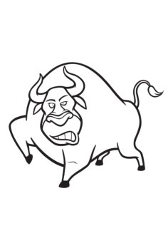 Bull Animal Kids Coloring Pages Pdf, Free Vectors File